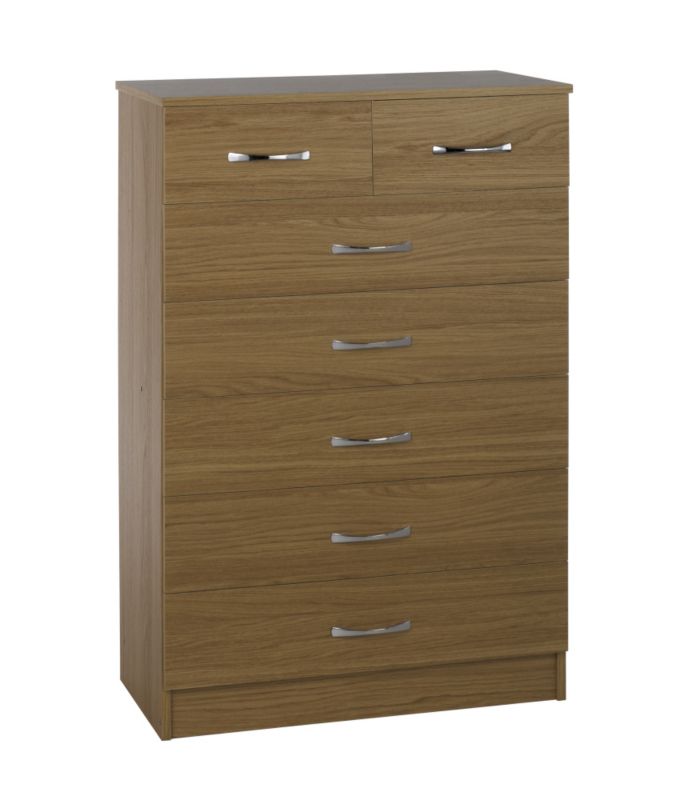 Miami 2 Over 5 Drawer Chest Oak Style