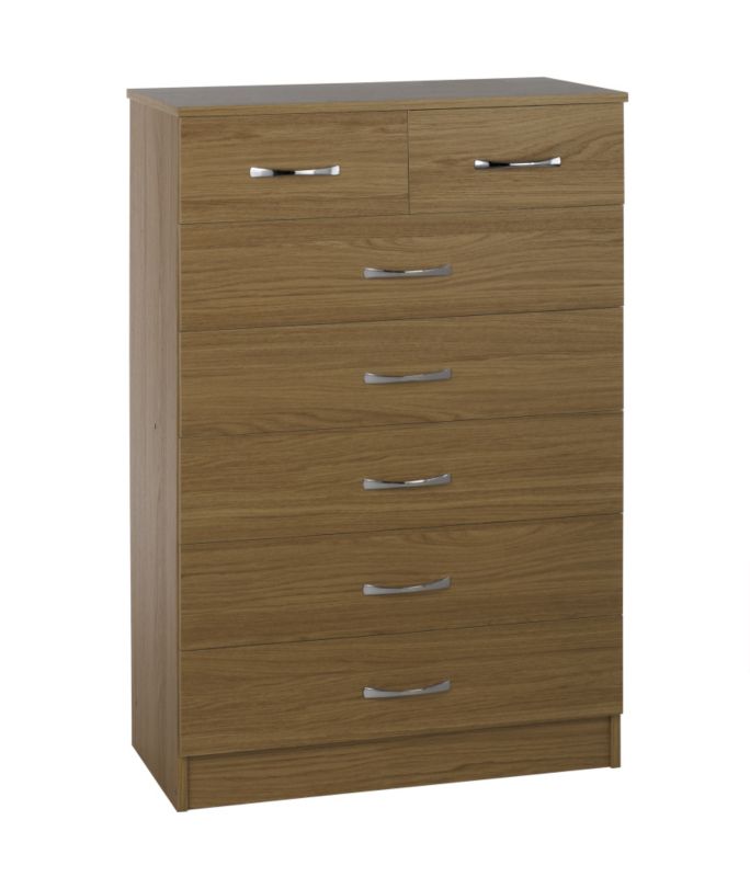 Miami 2 Over 5 Drawer Chest Walnut Style