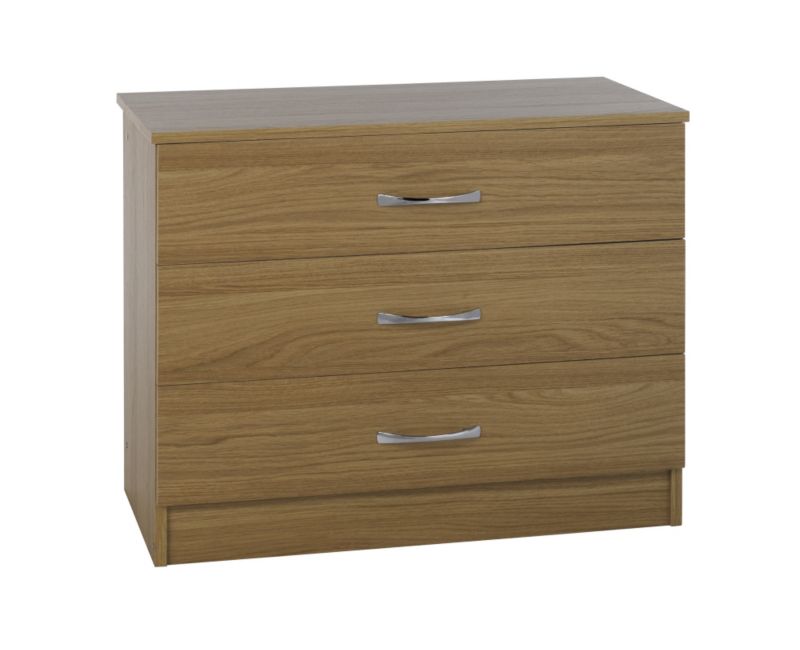 Miami 3 Drawer Chest Oak Style