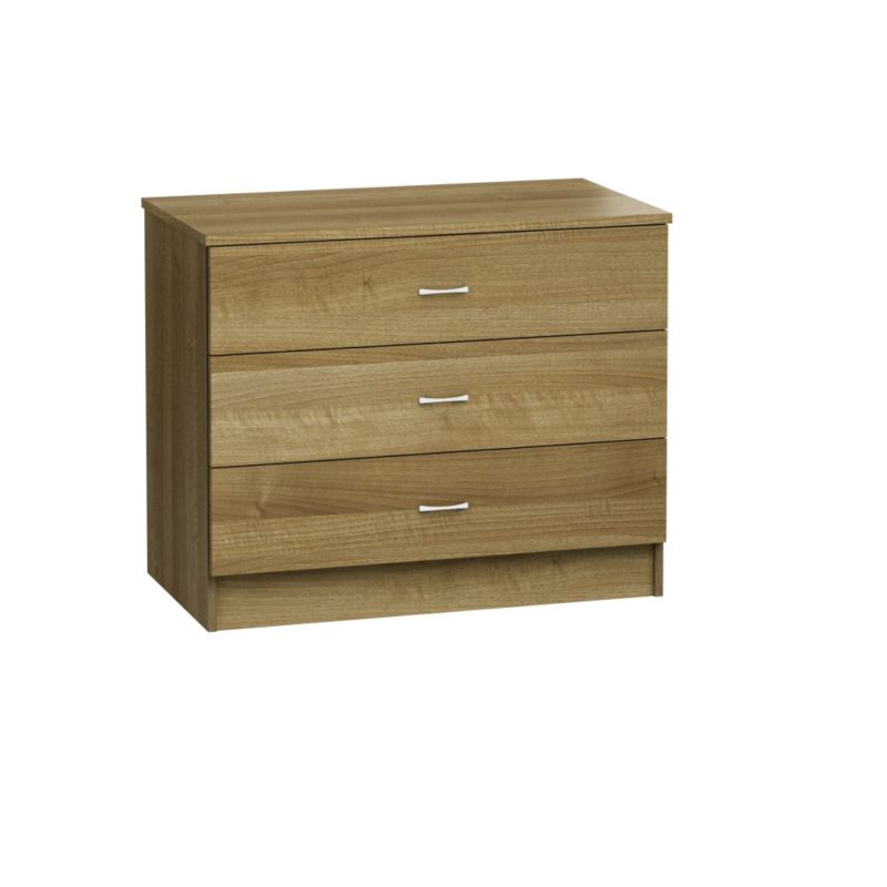 Miami 3 Drawer Chest Oak Style