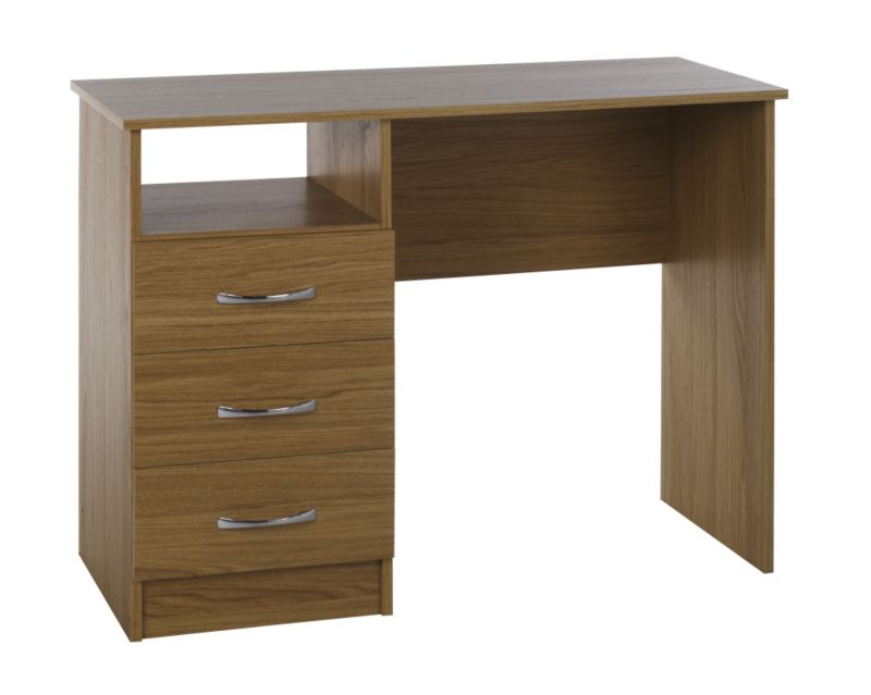 Miami 3 Drawer Desk Walnut Effect