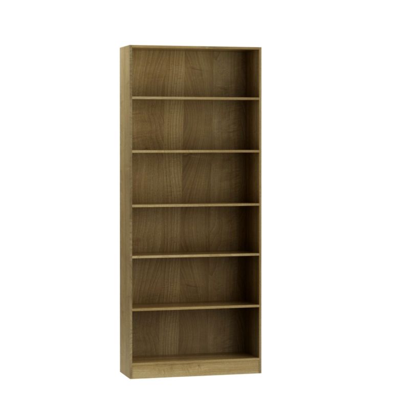 Miami Tall Wide Bookcase Walnut Effect