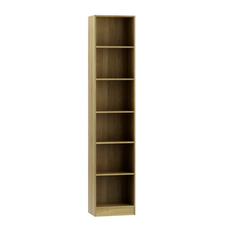 Miami Tall Narrow Bookcase Walnut Effect