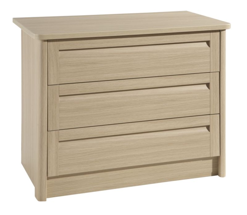 Torino Light Oak Effect 3 Drawer Wide Chest