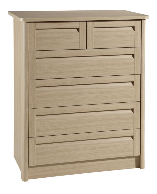 Torino Oak Effect 2 Over 4 Drawer Chest