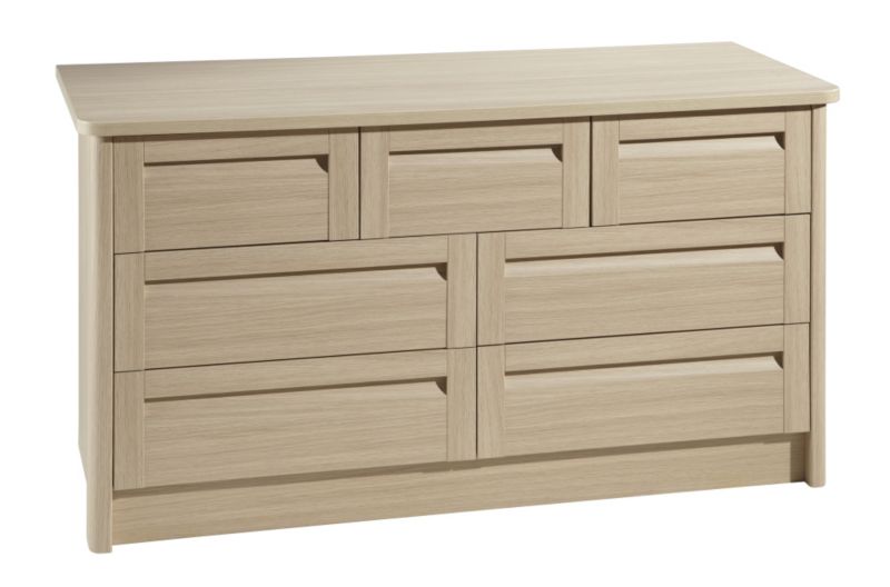 Torino 3 Over 4 Drawer Chest Light Oak