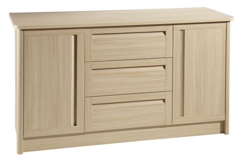 Torino 2 Door 3 Drawer Side Board Light Oak