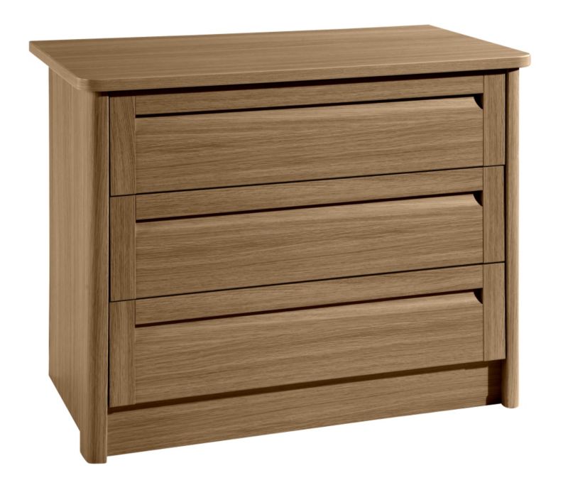 Torino 3 Drawer Wide Chest Cognac Walnut Effect