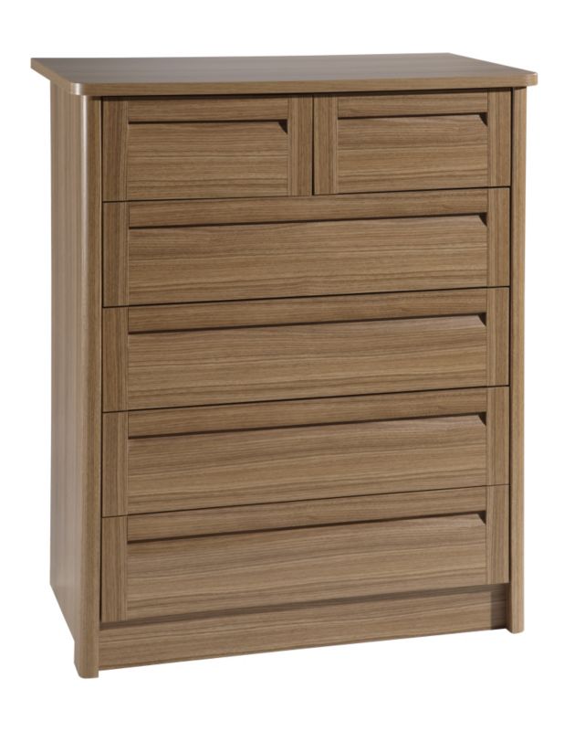 Torino 2 Over 4 Drawer Chest Cognac Walnut