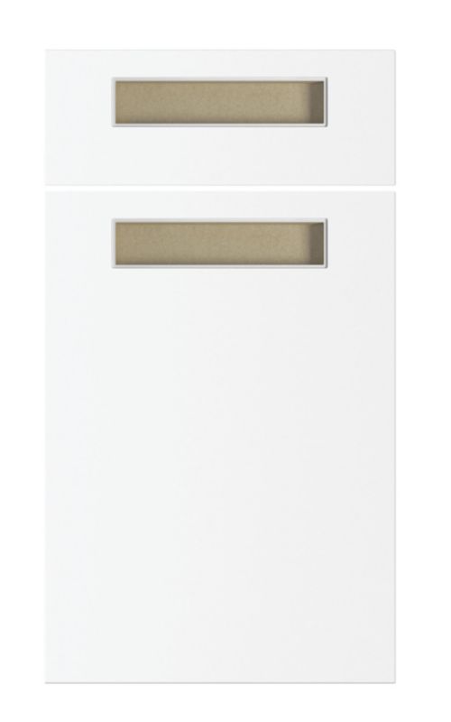 it Kitchens White Gloss Integrated Handle Pack P Drawerline Door and Drawer Front 400mm