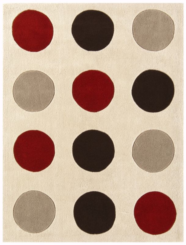 Colours by B&Q Bubbles Rug Red/Chocolate (W)140 x (L)70cm