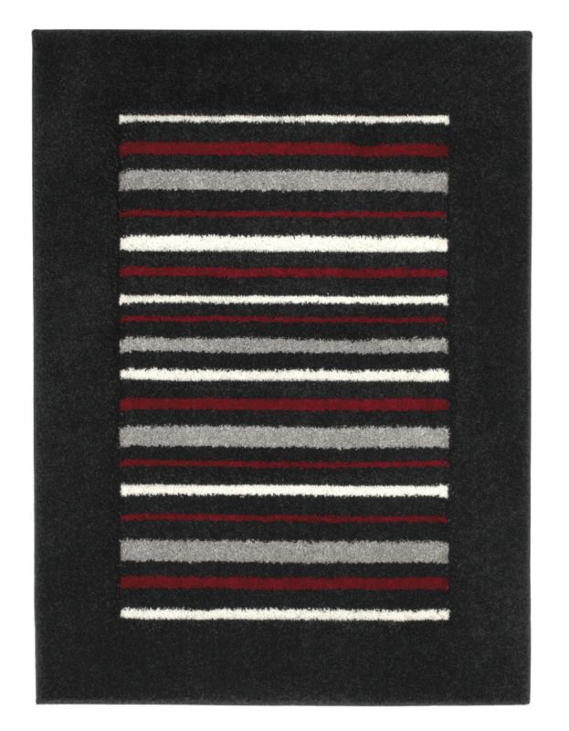 Colours by B&Q Retro Stripes Rug Black (W)160 x (L)230cm