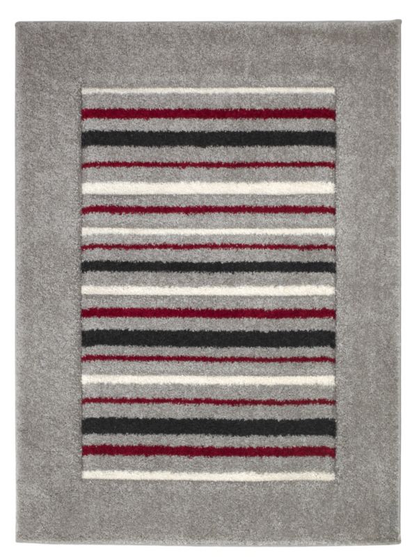 Colours by B&Q Retro Stripes Rug Grey (W)160 x (L)230cm