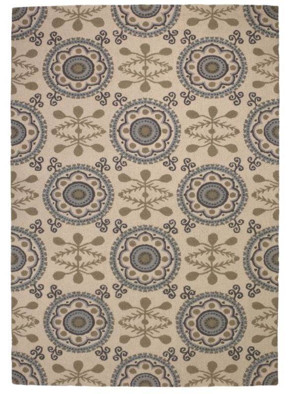 Colours by B&Q Scandic Times Rug Blue/Cream (W)120 x (L)160cm