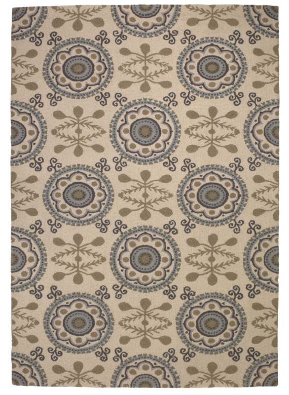 Colours by B&Q Scandic Times Rug Blue/Cream (W)160 x (L)230cm