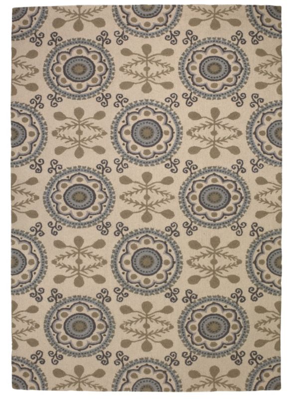 Colours by B&Q Scandic Times Rug Blue/Cream (W)80 x (L)150cm