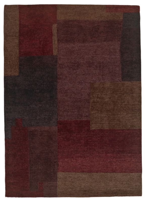 Colours by B&Q Berber Blocks Rug Plum (W)120 x (L)160cm