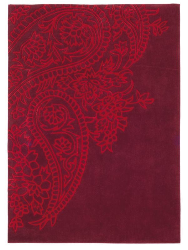 Colours by B&Q Paisley Rug Red (W)120 x (L)160cm