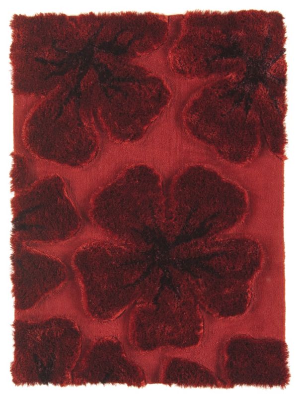 Colours by B&Q Flower Rug Red (W)160 x (L)230cm