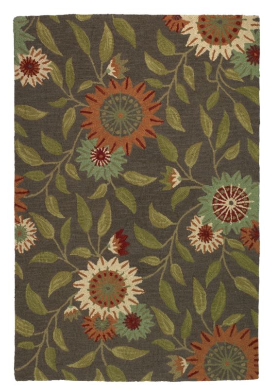 Colours by B&Q Country Flowers Rug Green (W)120 x (L)160cm