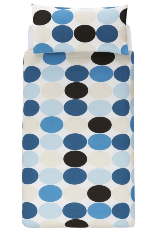 Circle Single Printed Duvet Set Aqua (L)200 x (W)135cm
