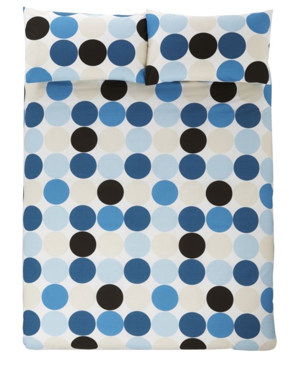 Circle Kingsize Printed Duvet Set Aqua (L)220 x (W)230cm