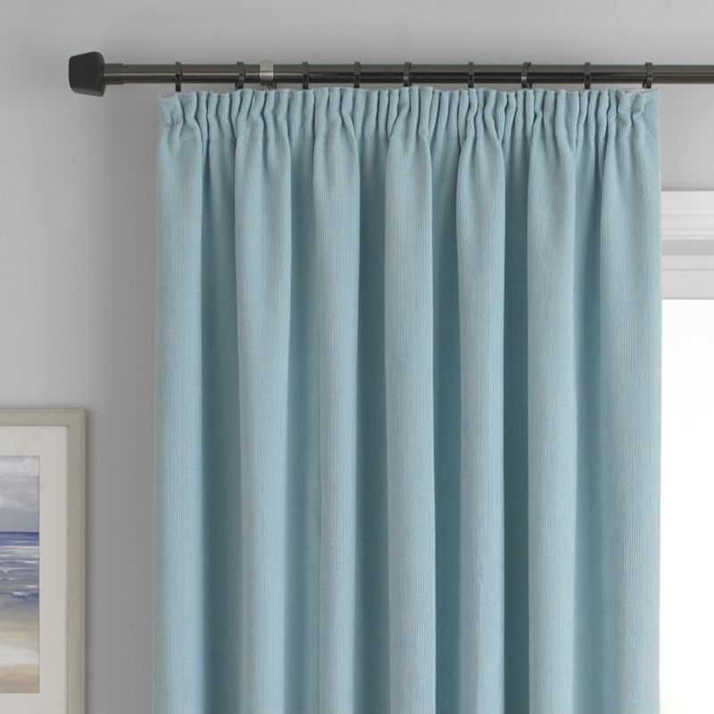 Colours by B&Q Madison Pleated Chenille Curtains Duck Egg (W)168 x (L)137cm