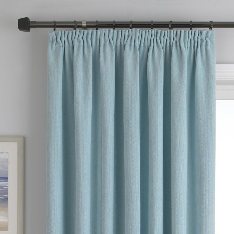 Colours by B&Q Madison Pleated Chenille Curtains Duck Egg (W)168 x (L)229cm