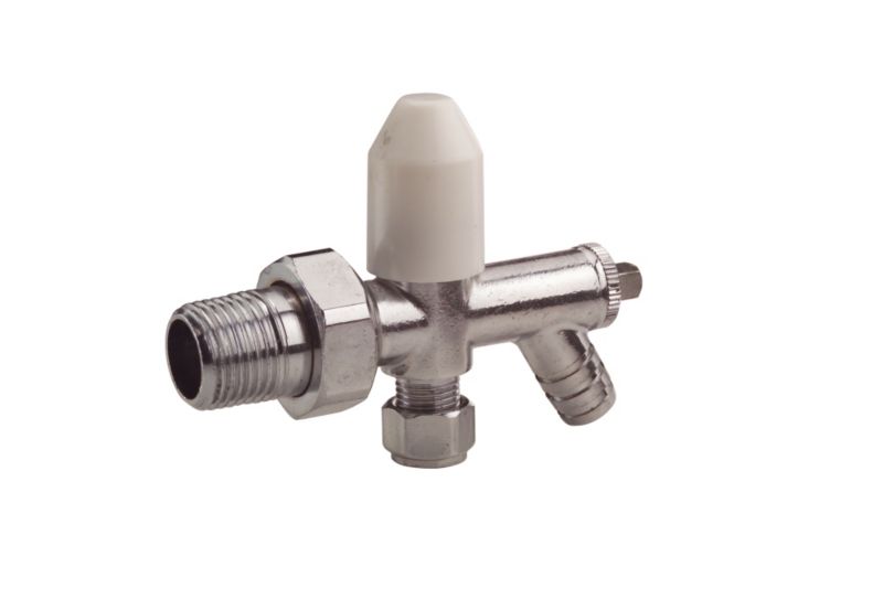 PlumbSure Radiator Valve W Drain Off 10mm