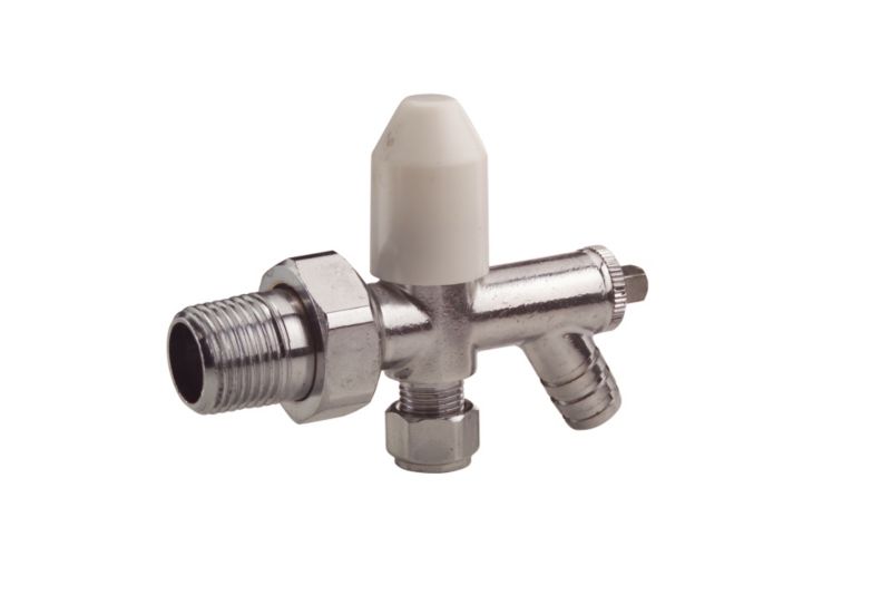 PlumbSure Radiator Valve W Drain Off 15mm