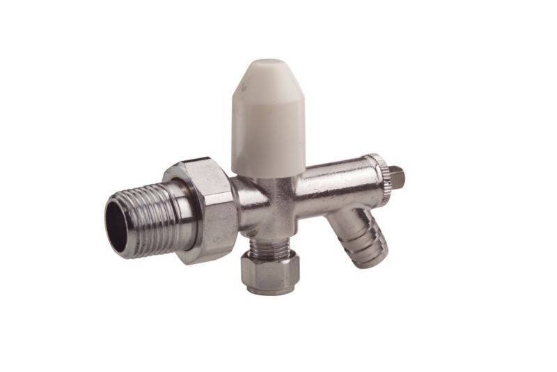 PlumbSure Radiator Valve W Drain Off 8mm