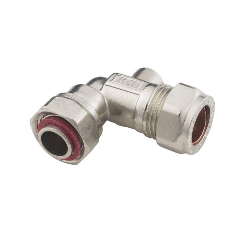 PlumbSure Compression Service Valve Elbow 15 x 127mm
