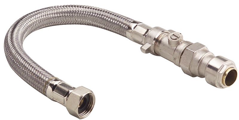 PlumbSure Tap Connector W Valve 15 x 127 x 300mm