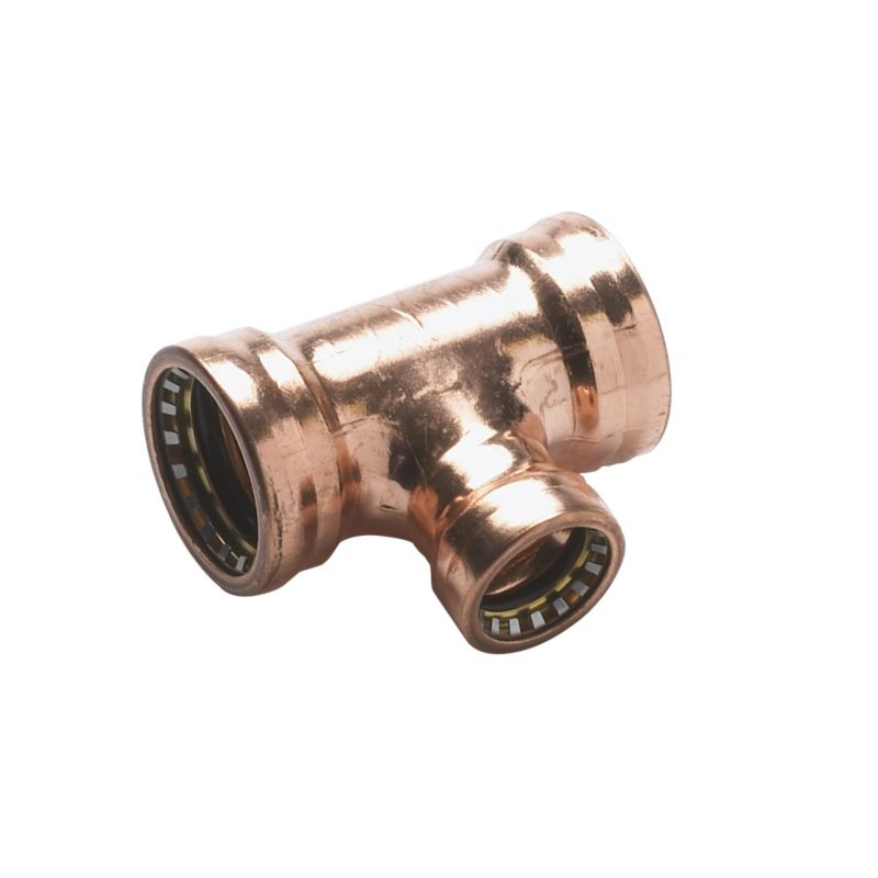 PlumbSure Push Fit Metal Reduced Tee 22 x 22 x 15mm