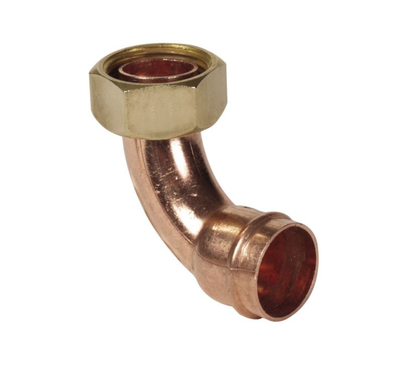 PlumbSure Solder Ring Bent Tap Connector 15 x 127mm Female 2Pk