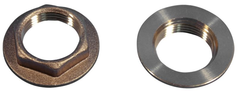 PlumbSure Brass Flanged Backnuts 19mm 2Pk