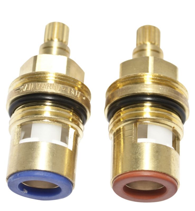 PlumbSure Ceramic Tap Glands 8mm Spline 127mm 2Pk