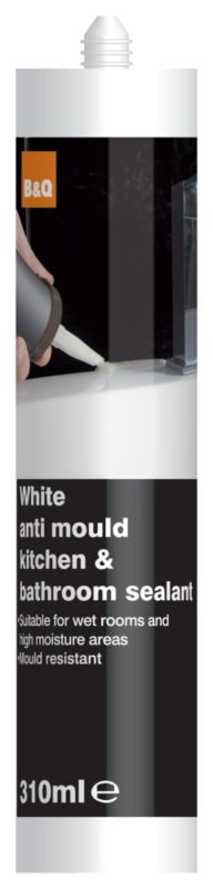 BandQ Antimould Kitchen and Bathroom Sealant White 310ml