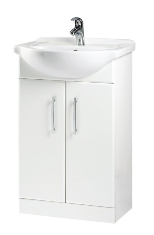 Alternative image for B&Q Vanity & Basin Set Gloss White