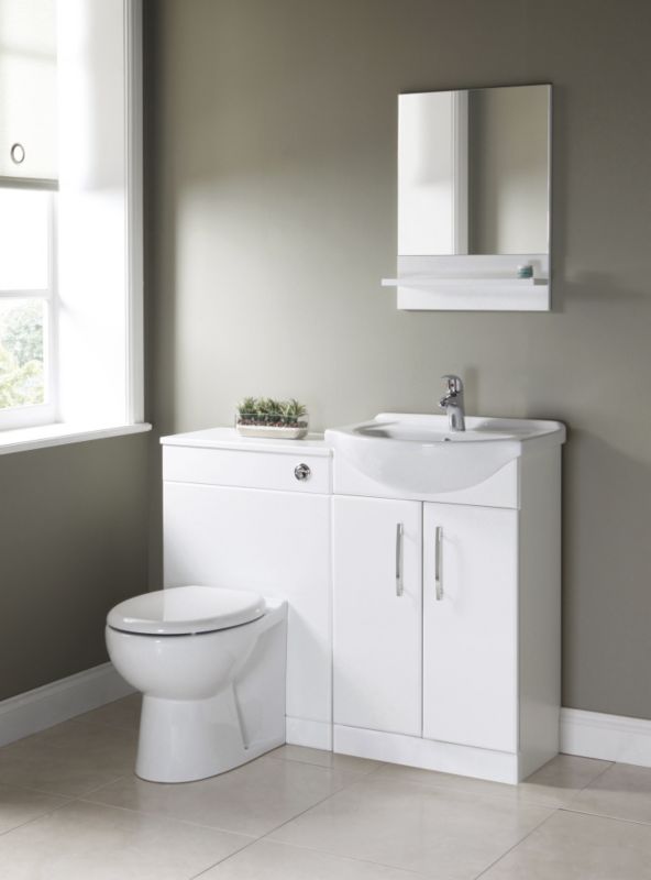 Alternative image for B&Q Vanity & Basin Set Gloss White