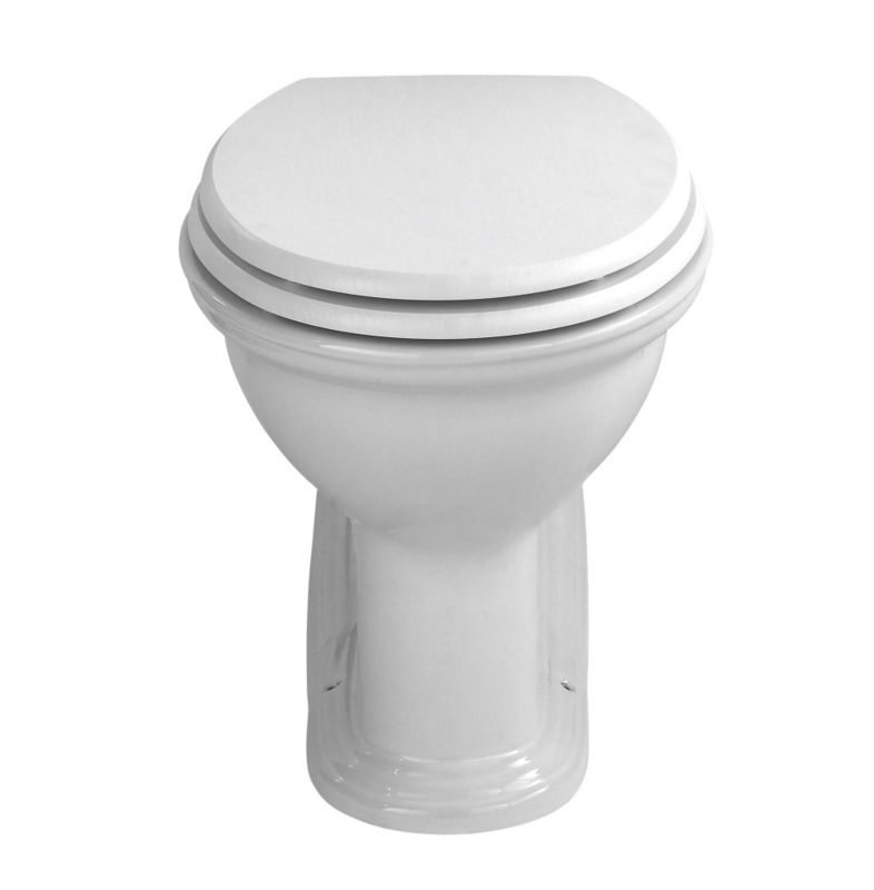 Cooke & Lewis Montague BTW Toilet with White Wooden Toilet Seat