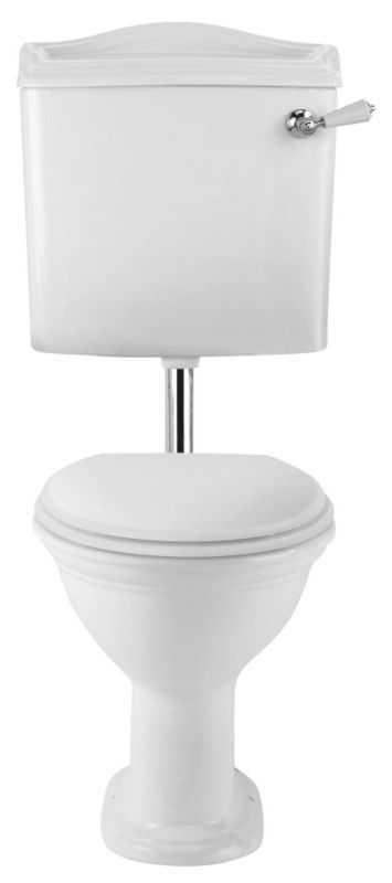 Cooke amp Lewis Montague Low Level Toilet and Oak Effect Wooden Toilet Seat