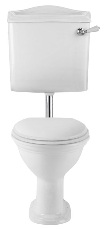 Cooke amp Lewis Montague Low Level Toilet and Mahogany Effect Wooden Toilet Seat