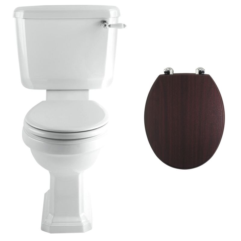 Cooke & Lewis Octavia Toilet with Mahogany Effect Toilet Seat