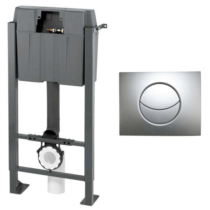 Wall Mounting Toilet Frame and Concealed Cistern Round Flush Plate