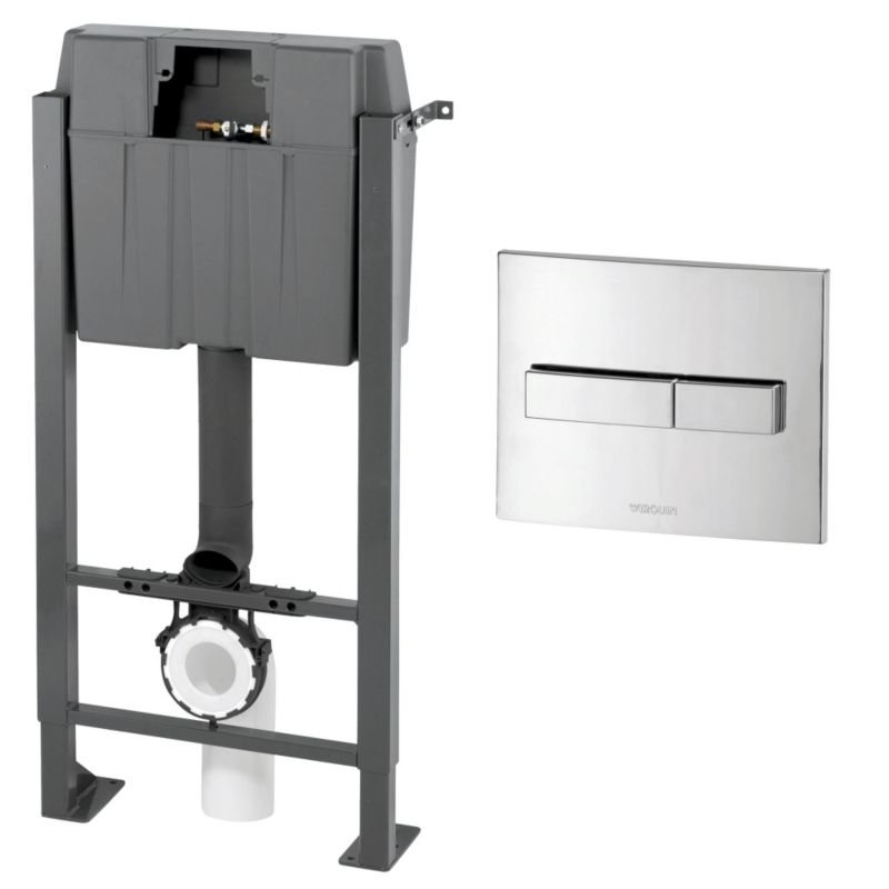 Wall Mounting Toilet Frame and Concealed Cistern Square Flush Plate