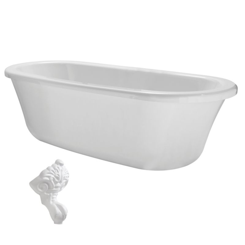 Cooke & Lewis Duchess Paintable Roll Top Bath with White Feet