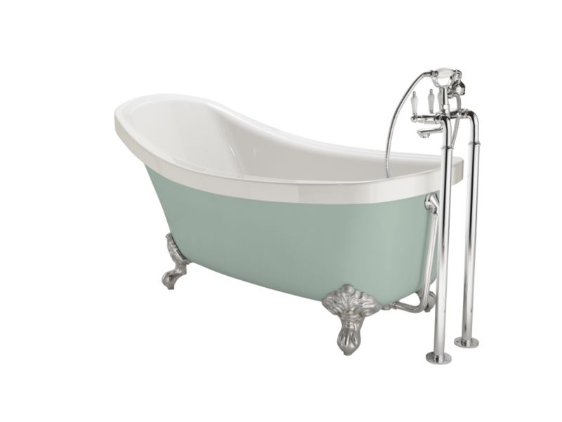 Cooke & Lewis Duchess Paintable Slipper Claw Bath with Chrome Feet (L)1750mm