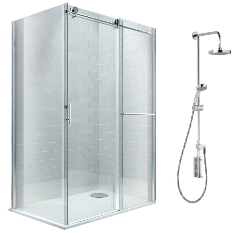 Save on this Cooke & Lewis Eclipse Shower Enclosure with Mira Stylis Shower R/H