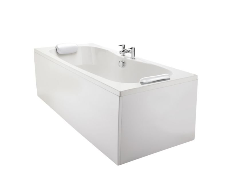 Cooke and Lewis Luxury Twin Ended Bath with White Headrests L1800mm